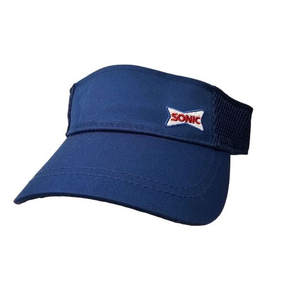 Sonic Drive-In Visor Blue Adjustable Employee Hat Cap Mens Womens Unisex - Picture 1 of 3